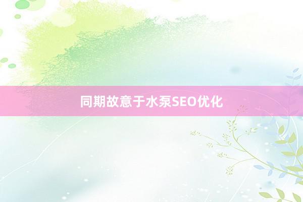 同期故意于水泵SEO优化