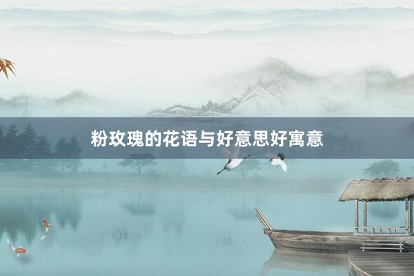 粉玫瑰的花语与好意思好寓意